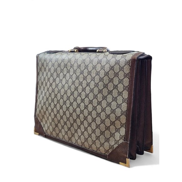 GUCCI Italy Supreme 16" Vintage Professor Lawyer Attorney Briefcase Attache Bag - Picture 13 of 15